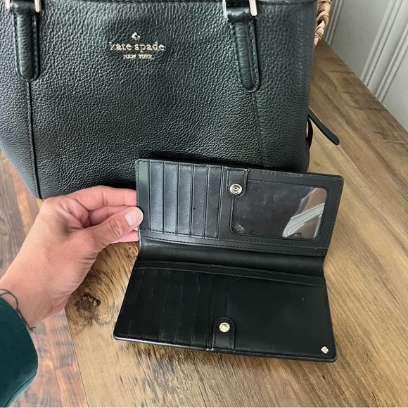 Kate Spade Medium Triple Compartment Satchel Jackson Black With Wallet - Picture 2 of 13
